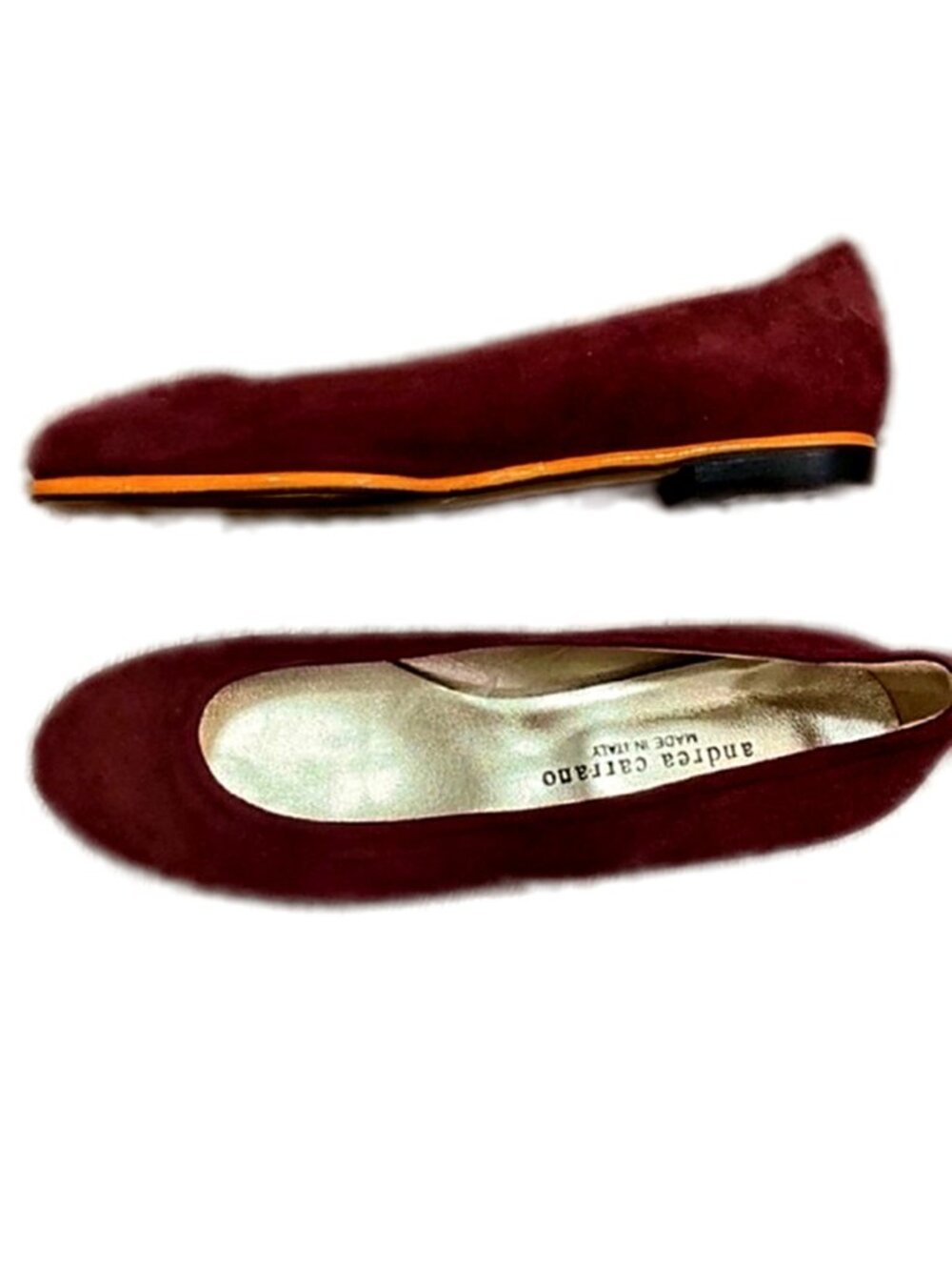 Andrea Carrano Handmade Italian Shoes Baby Ballet Flats Red Suede size 8.5